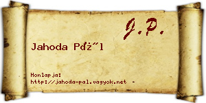 Jahoda Pál névjegykártya